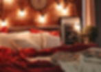 Relaxing bedroom with calm lighting