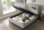 Ottoman bed open with storage