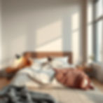 Relaxing bedroom with calm lighting